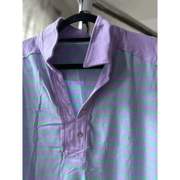 Long sleeve Blue and Purple Striped Polo - Picture 3 of 4